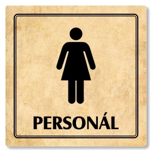 WC ženy personál, 80x80mm, pergamen, Utah